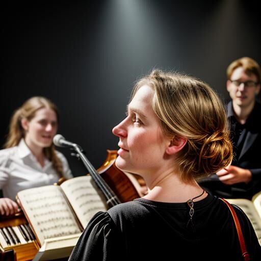 girl singing inside building